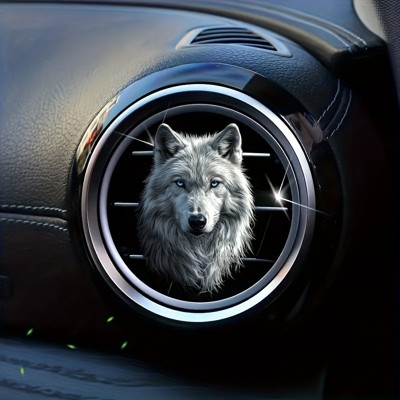 

A Serious Wolf Head 2d Acrylic Car Air Freshener Set - Car Interior Accessories - Long- Fragrance, With Fragrance Source: Perfume Pad/compressed Aromatherapy Stick/aromatherapy Stick