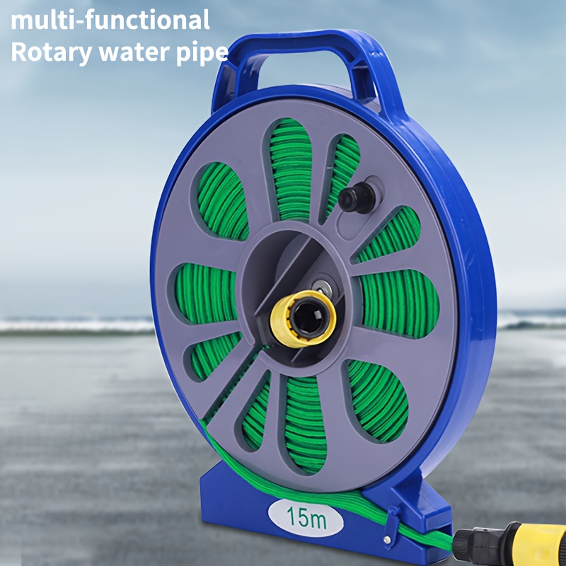 1 Set of 15m/590in Garden Hose with Water Gun Nozzle, EU/US Standard Adapter Included, Comes with Hose Reel, Water Gun, and Adapters. Leak-proof, Lightweight, Durable Braided Cover. Suitable for Outdoor Watering, Car Washing, and Floor Cleaning.