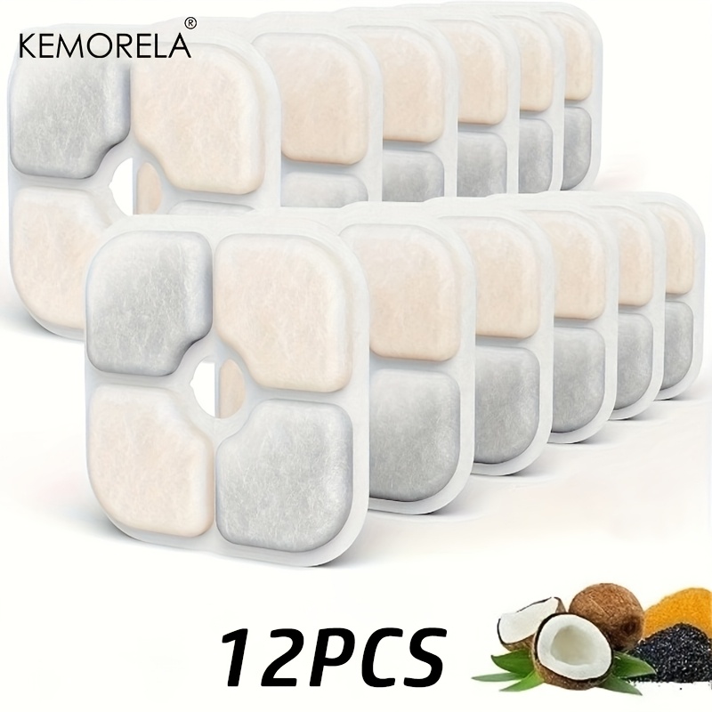TEMU Kemorela 6/12 Pack Cat Water Fountain Filter, Filter Replacement For Pet Water Fountain, Pet Fountain Filter Replacement, And Clean, No Battery