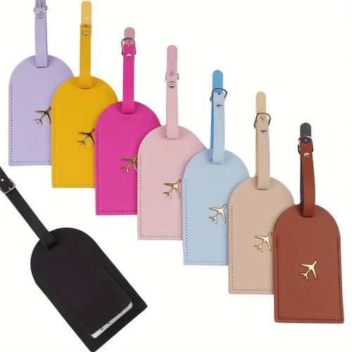new 3d stereoscopic 1pc luggage tag couple wedding privacy fashion lightweight suitable for flight back to school faux leather trendy style solid color student women men luggage tag