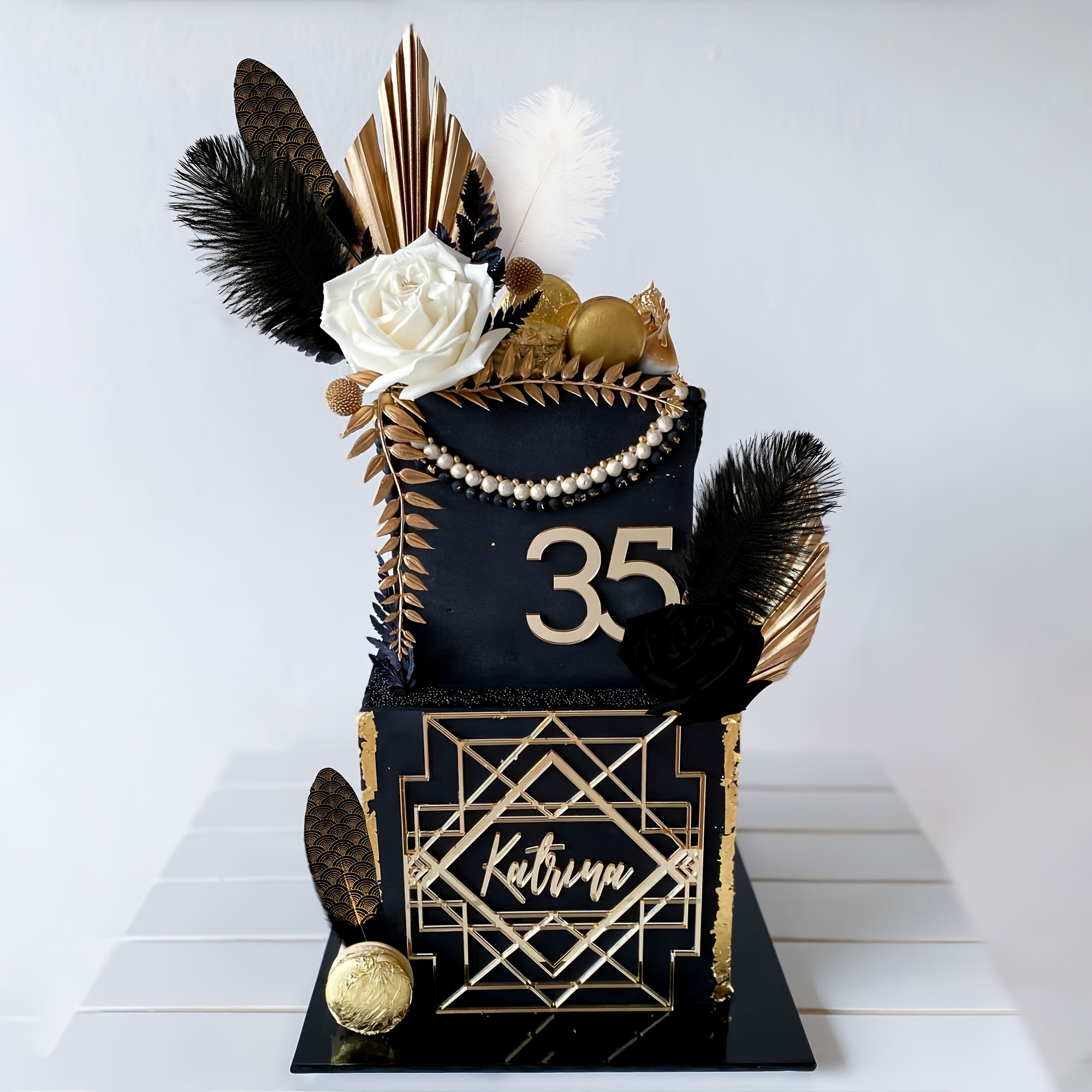 

Laventy -inspired Feather Cake Topper, Roaring 20s Prom And Rose Decoration, Artificial Simulation Feathers, Plastic