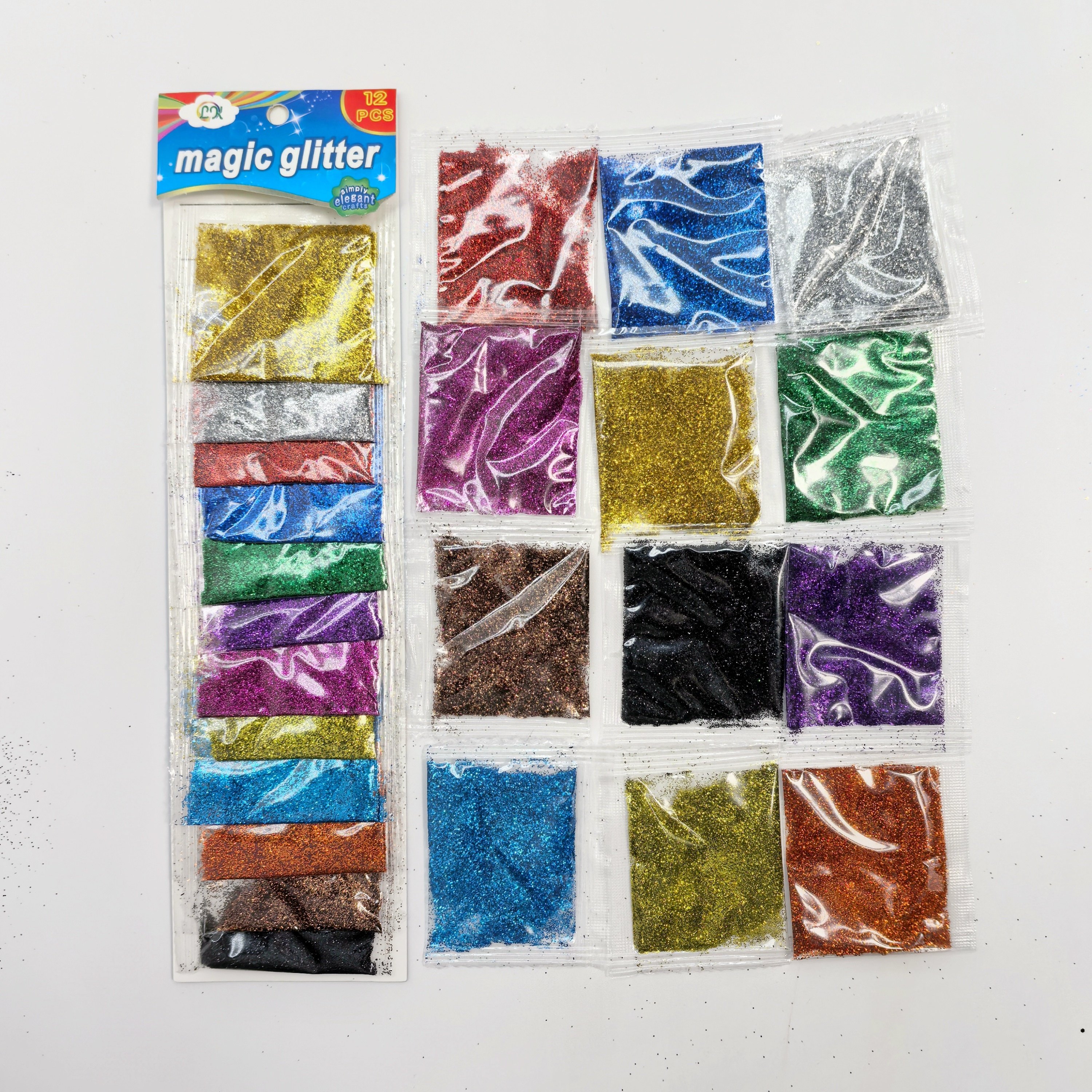 TEMU 12 Colors 12 Bags Of Glitter Powder, Ultrafine Resin Glitter Powder, Epoxy Resin Craft Glitter For Halloween, Christmas, Glitter Glass Craft,