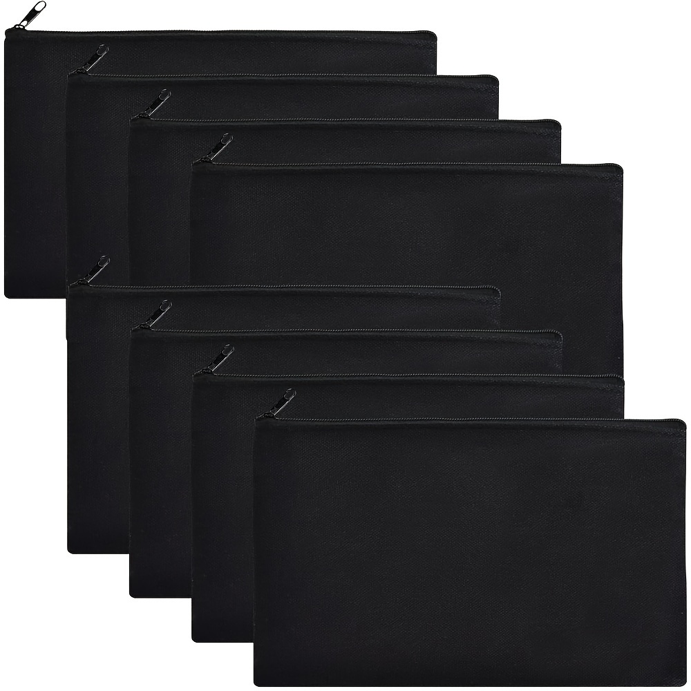 E-shop 8 Stück Blanko Reißverschlusstaschen - Wiederverwendbare DIY Basteltaschen, Make-up-Stifteetuis, Kosmetik- & Toilettenorganizer mit Sicherem