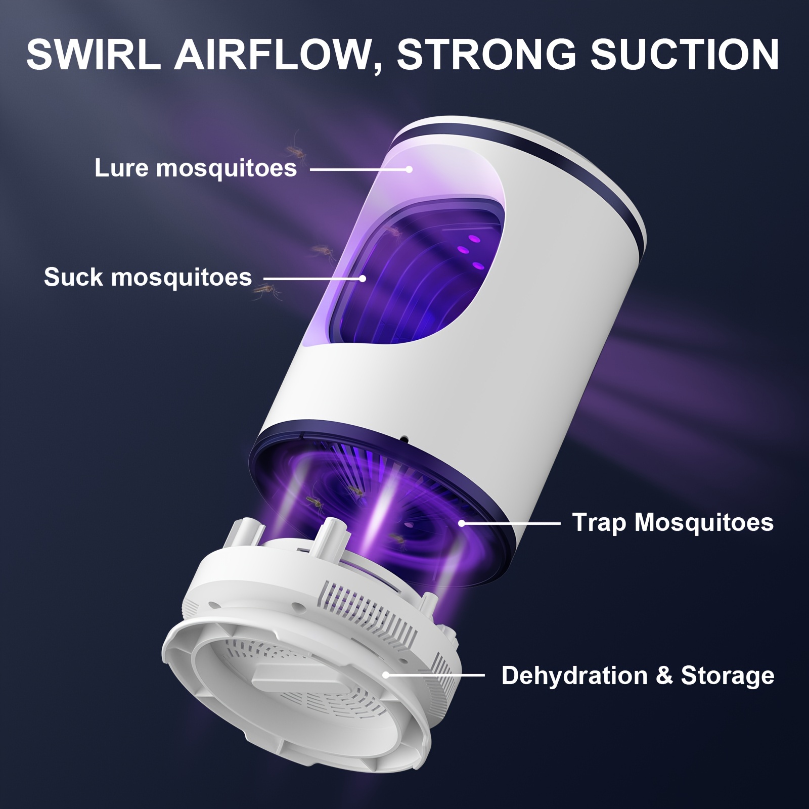 1pc electric mosquito light usb rechargeable insect killer 2 in 1 bedroom portable mosquito killer   insect trap lamp outdoor for moths   fruit flies home restaurant garden backyard details 1