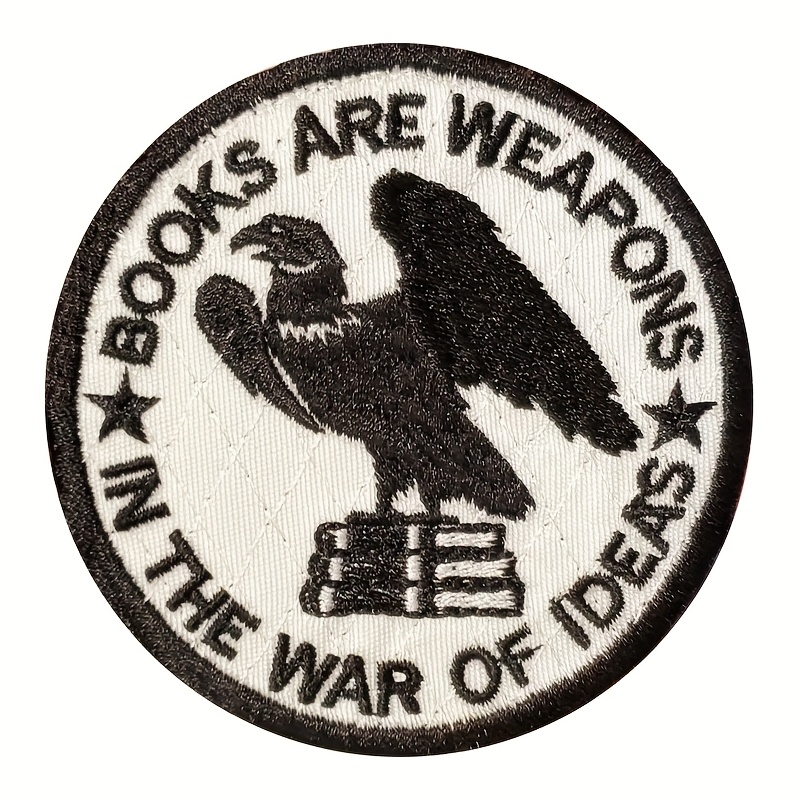 TEMU A Single Embroidered Patch Featuring A Black And White Vintage Style, Depicting An Eagle And A Theme, Suitable For Decorating Jeans, Jackets,