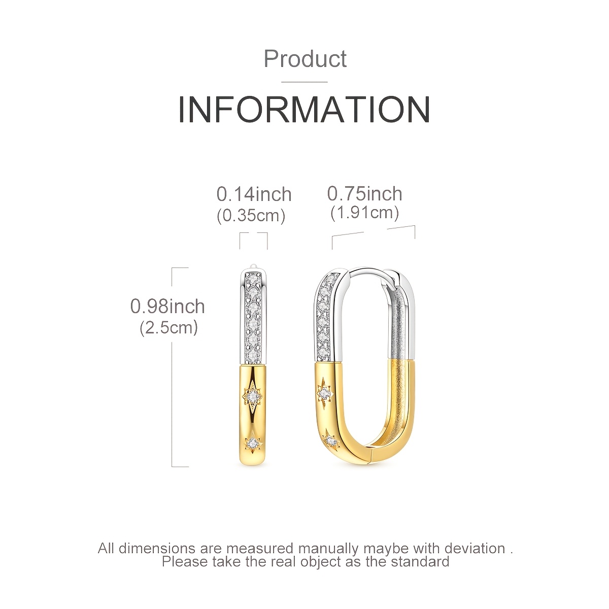 Two-Tone Golden Silvery Starburst Square Stud Earrings