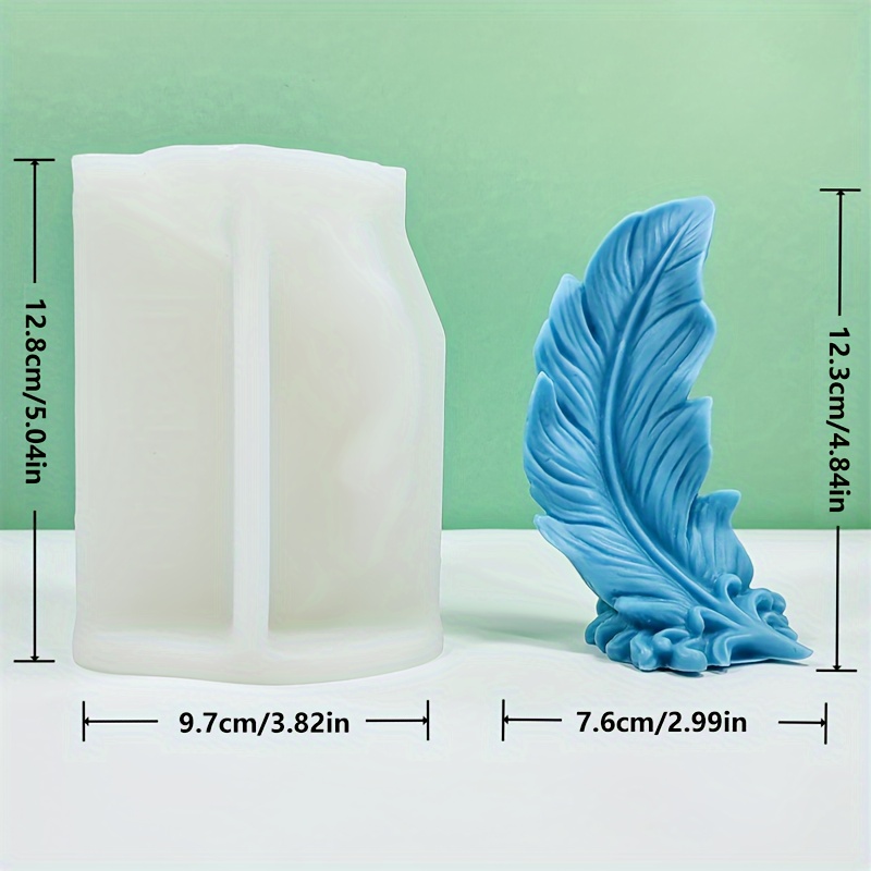 Image of Feather Decorative Silicone Candle Mold Geometric Soy Wax Mould Abstract Art Decorative