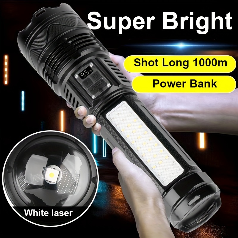 

Strong Light Flashlight, Super Bright Laser Outdoor Spotlight, Long Range Lcd Display Portable Flashlight