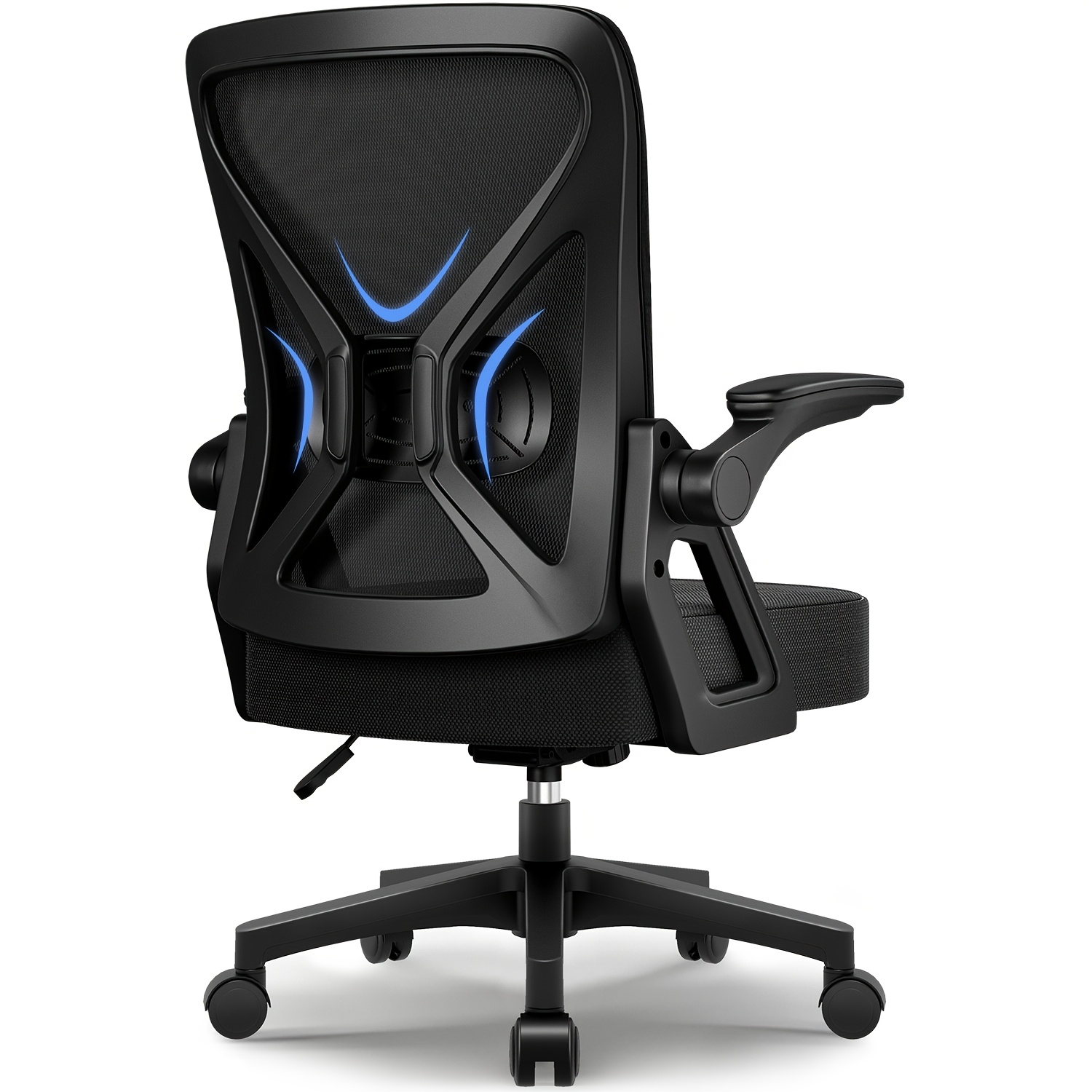 E-shop Gronfont Bürostuhl, Ergonomischer Schreibtischstuhl mit Klapparmlehnen, Atmungsaktives Mesh-Polster, Lendenwirbelstütze, 360° Drehfunktion, 125°