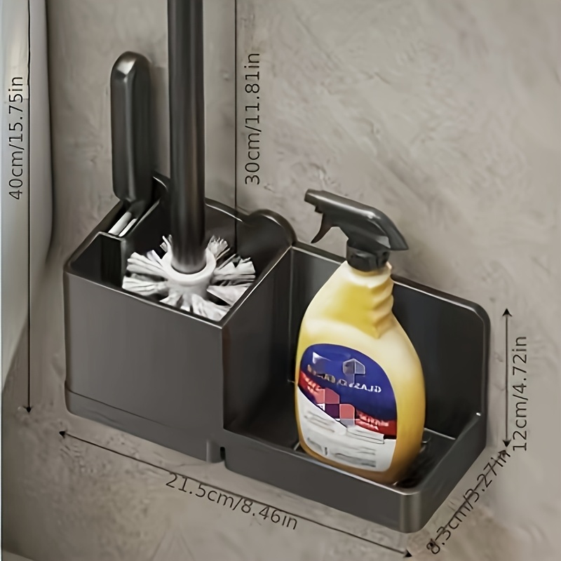 Image of 1 Set Of High-quality Genuine Bathroom Toilet Cleaning Brush Holder Universal Toilet Brush Kit For Home Use