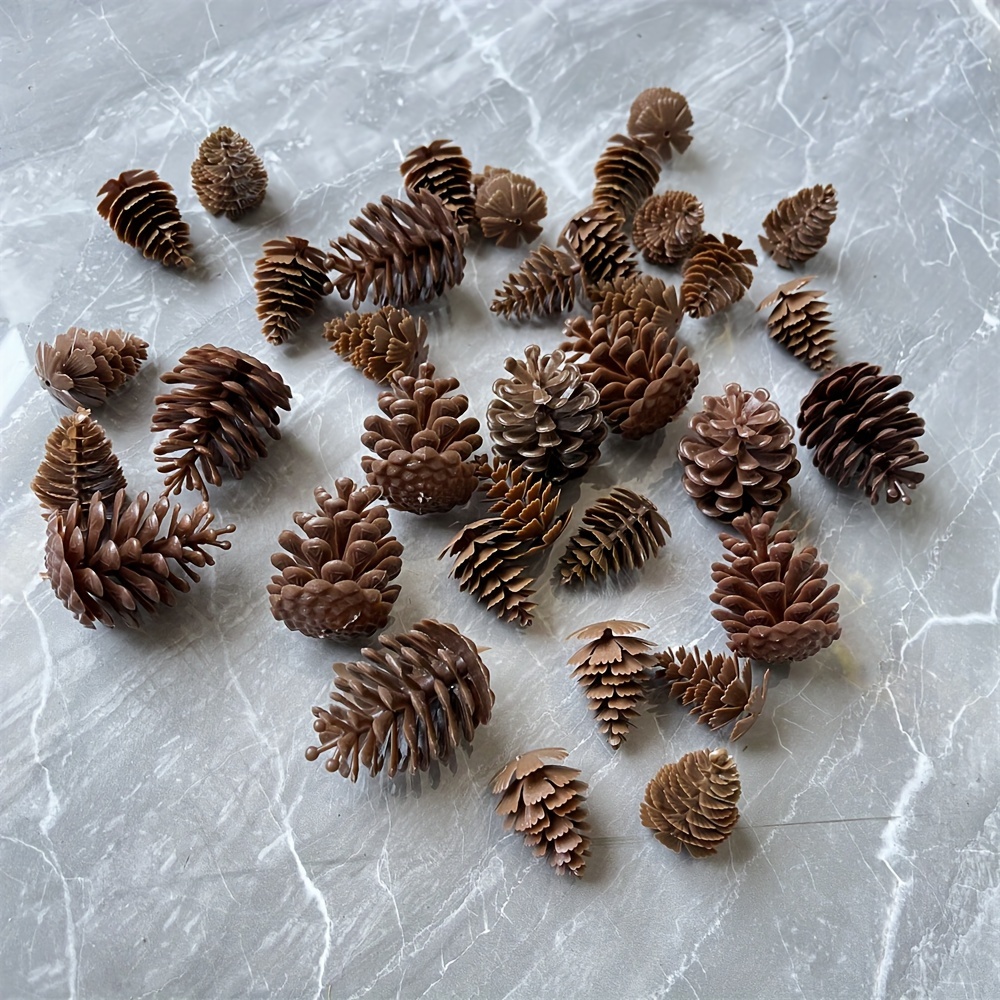 

20pcs Rustic Style Artificial Pinecones, High-quality Plastic Holiday Decorations For Christmas Tree, Living Room, Bedroom - No Electricity Or Battery Needed, Arrangement Supplies