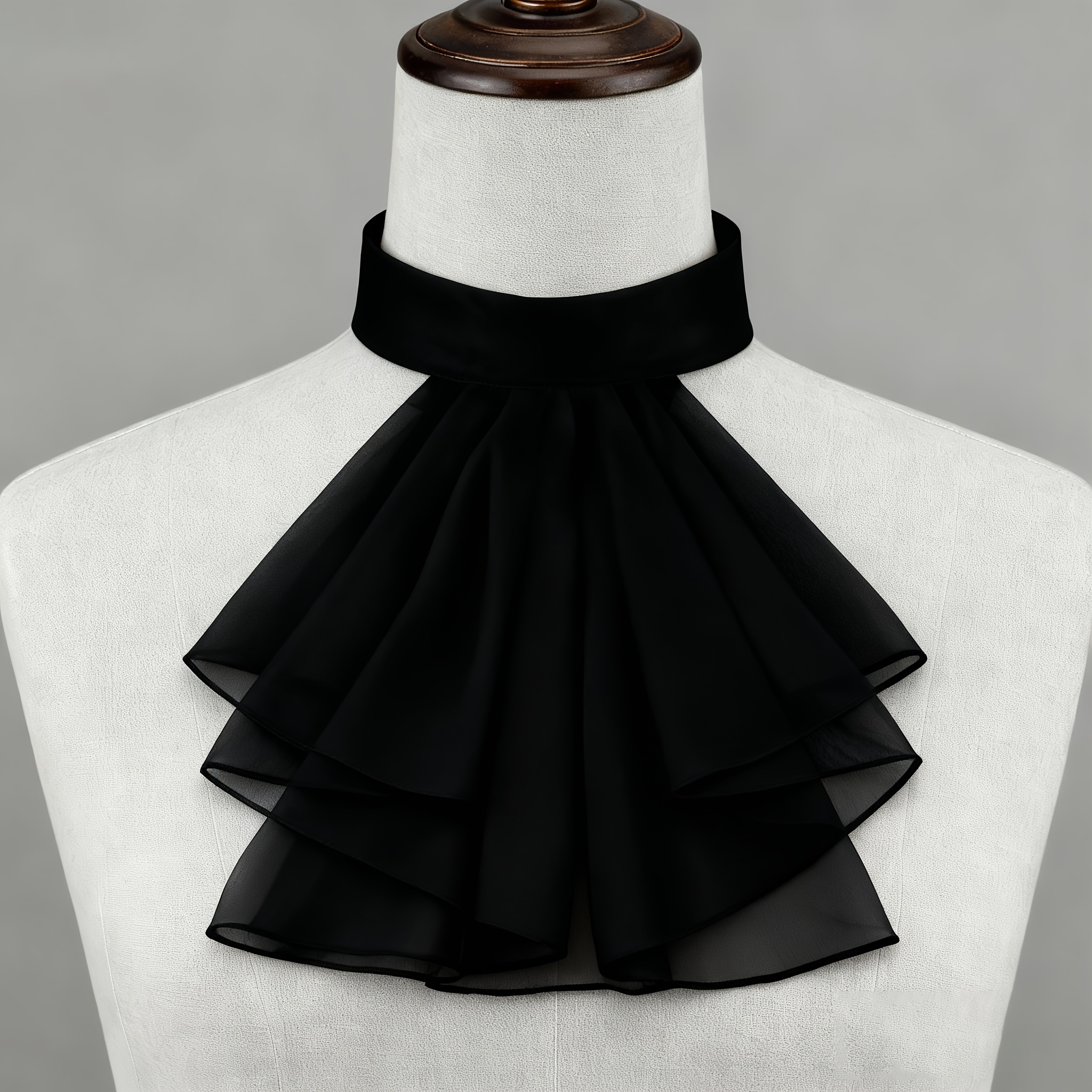 TEMU 1pc Vintage Court Ruff Collar Fake Neckline Renaissance Style Shirt Collar With Ruffles And Gathered