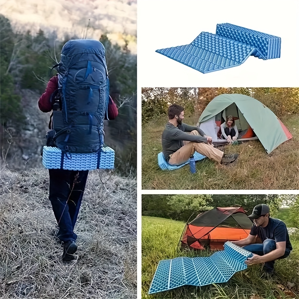 1pc portable folding camping cushion moistureproof lightweight hiking picnic sitting pad with durable pvc material green felt like texture compact sturdy design for   camping accessories camping mattress travel sleeping pad picnic accessories feltlike texture durable pvc material 0