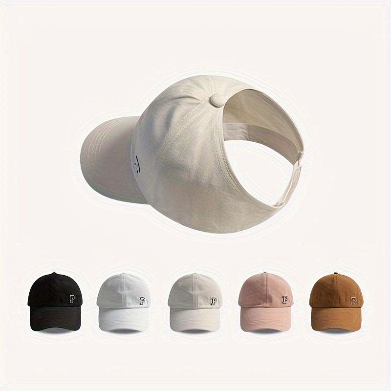 

Simple Ponytail Baseball Cap Versatile Visor Dad Hat Outdoor Adjustable Sun Protection Sports Hats For Women