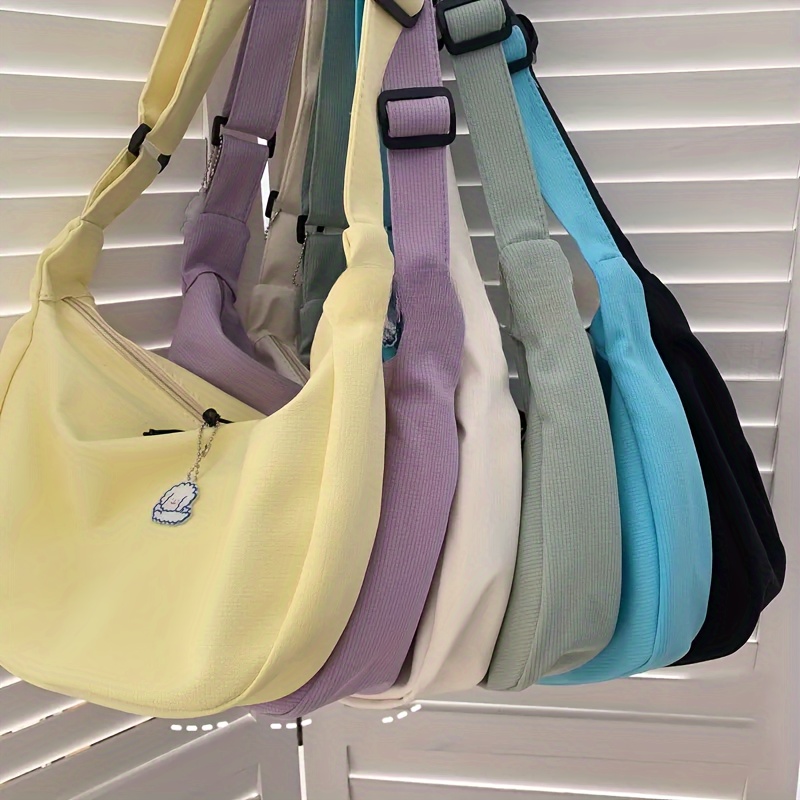 

1pc Fashion Vegan Crossbody Bag, Candy Color Shoulder Bag, Women's Casual Handbag & Dumpling Purse