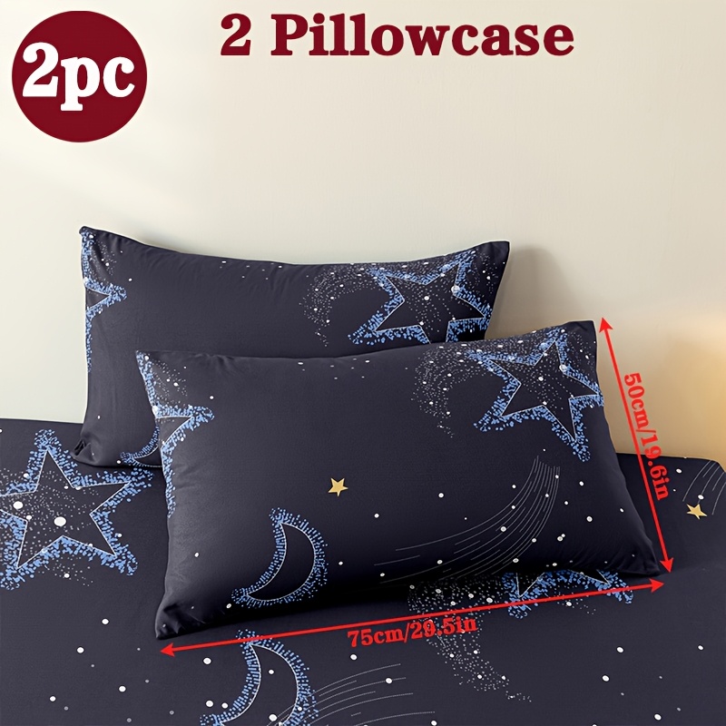 2pcs Alphabet Geometric Cartoon Print Pillowcases, Polyester Microfiber, Envelope Closure, Machine Washable, Soft And Breathable Home Bedding, 2pcs Pillowcases (pillow Inserts Not Included)