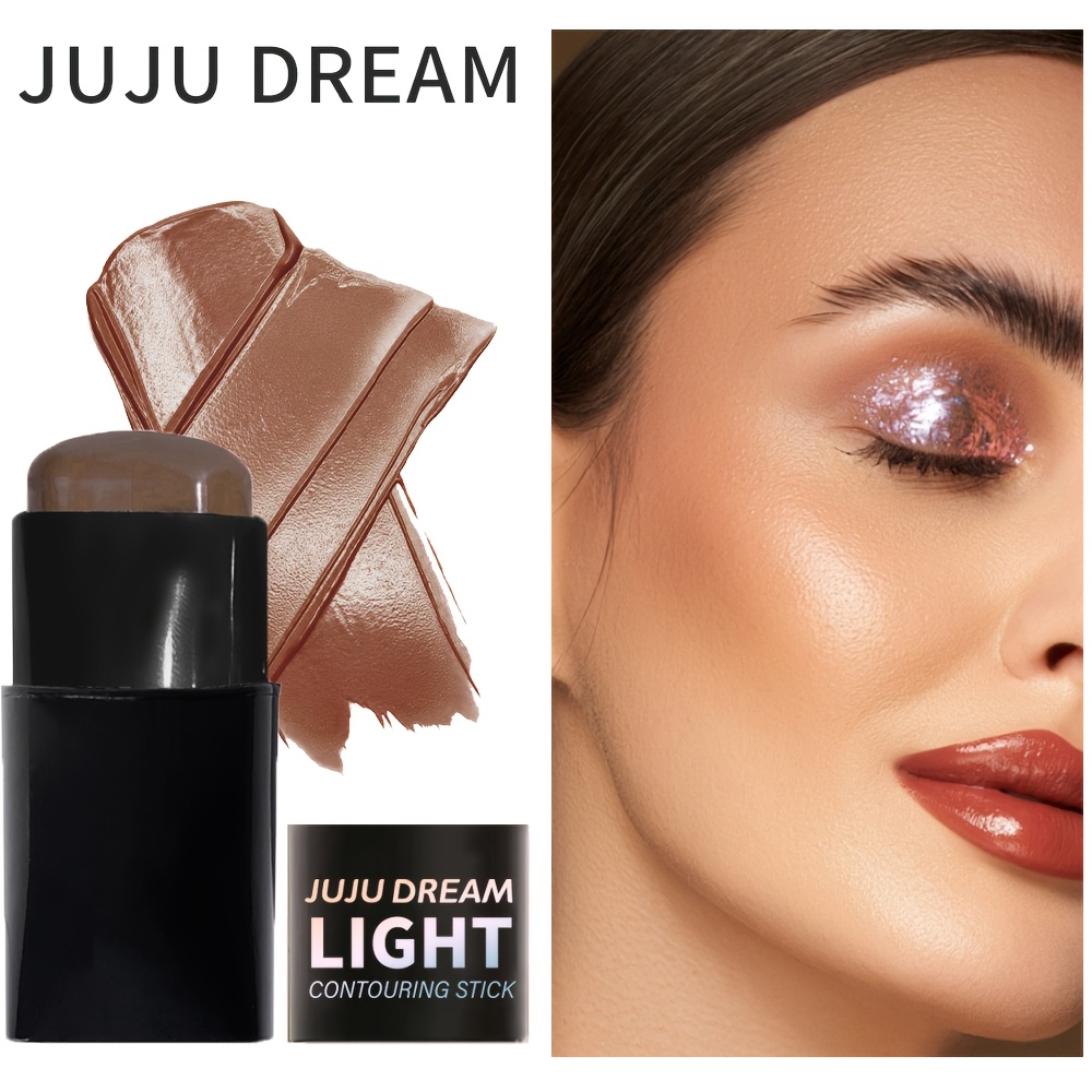 Image of Cream Contouring Stick - Bronzer, Deep Brown Shade, Easy To Blend For Natural Sculpting - Ideal For Christmas Parties, Water-resistant And For Finishing Makeup Look