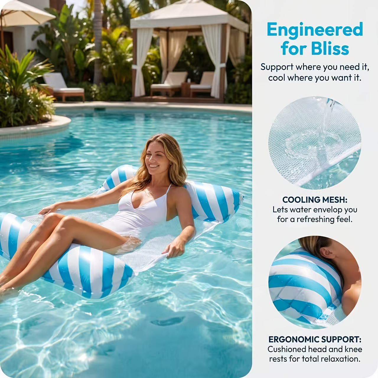 Lemon Print Inflatable Float Lounge Chair with Pillow
