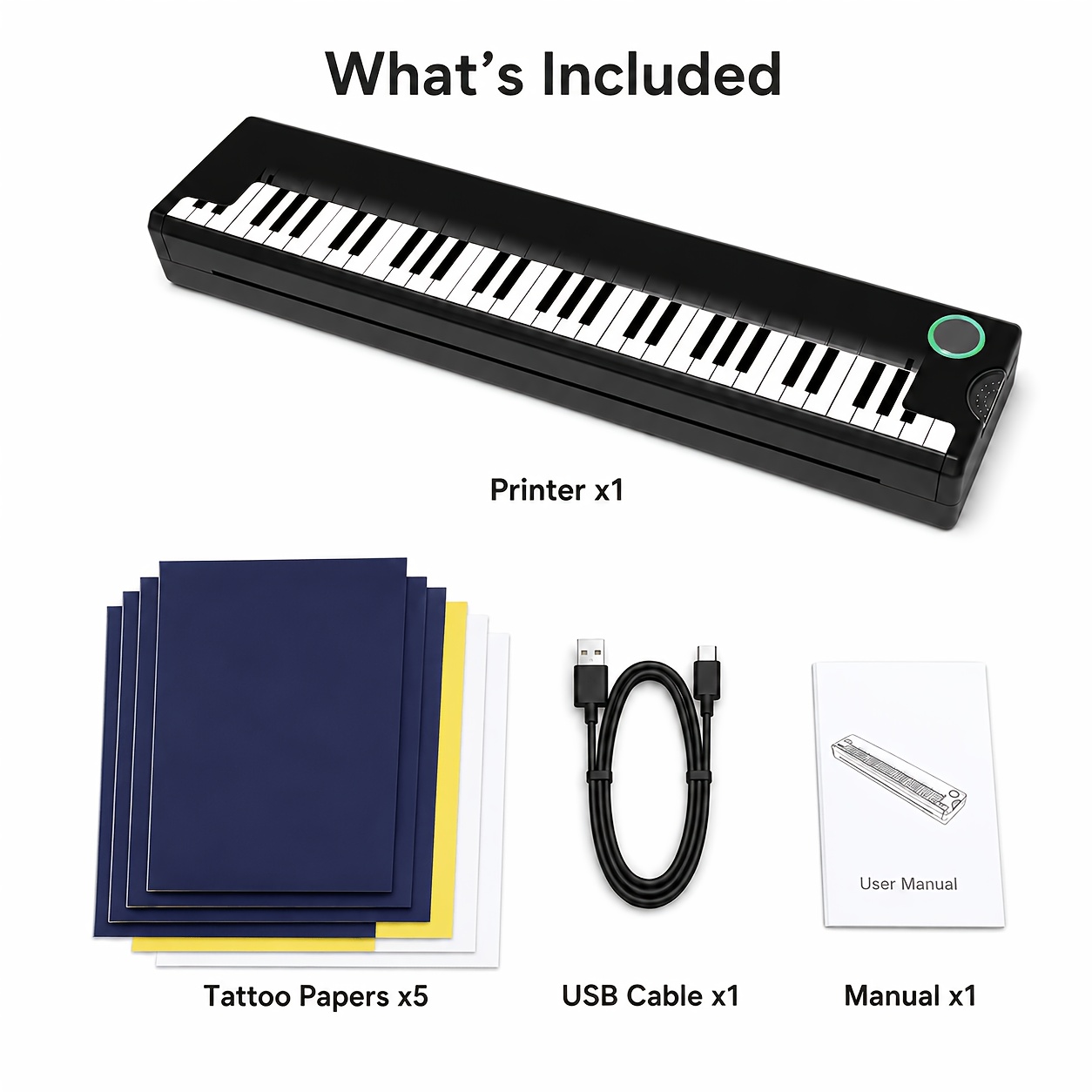 Peripage P90 Portable Thermal Tattoo Printer Suitable For Diy Tattoo Stencil With 5pcs A4 Transfer Paper, Compatible For Smartphone/pc/ios/, Mini Printer For Tattoo Machine, - For &