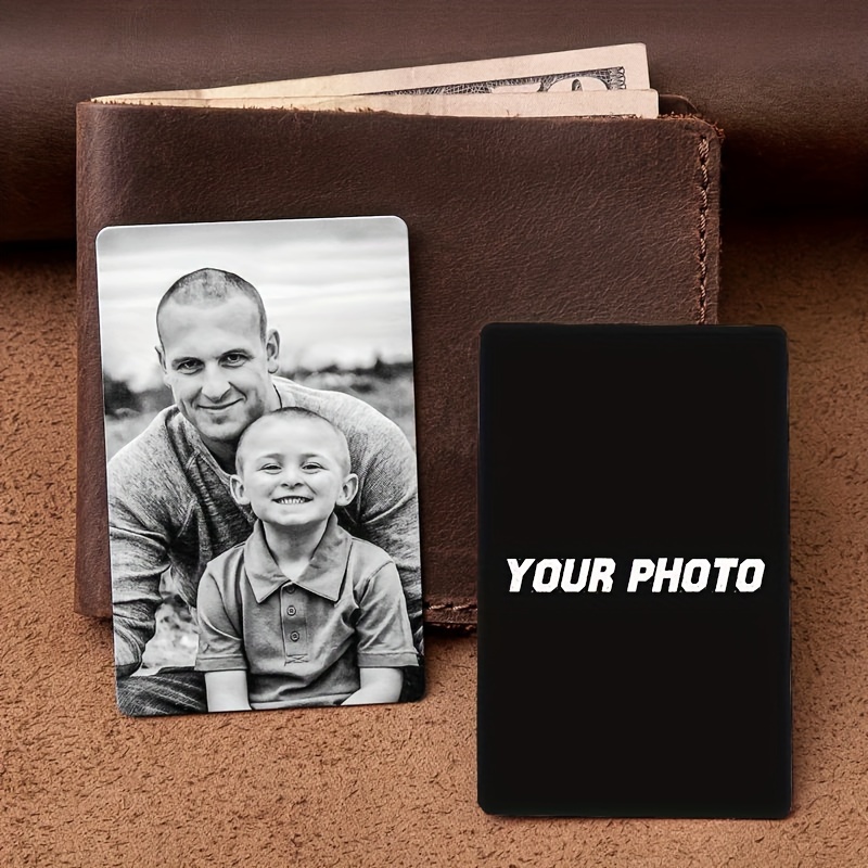 

1 Pcs Personalized Wallet Card From Photo, Laserengraved Or Printed -metal Stainless Steel Insert, Custom Photo Gift For Him, Gift Forhusband, Gift For Men, Signs Memarial Decor