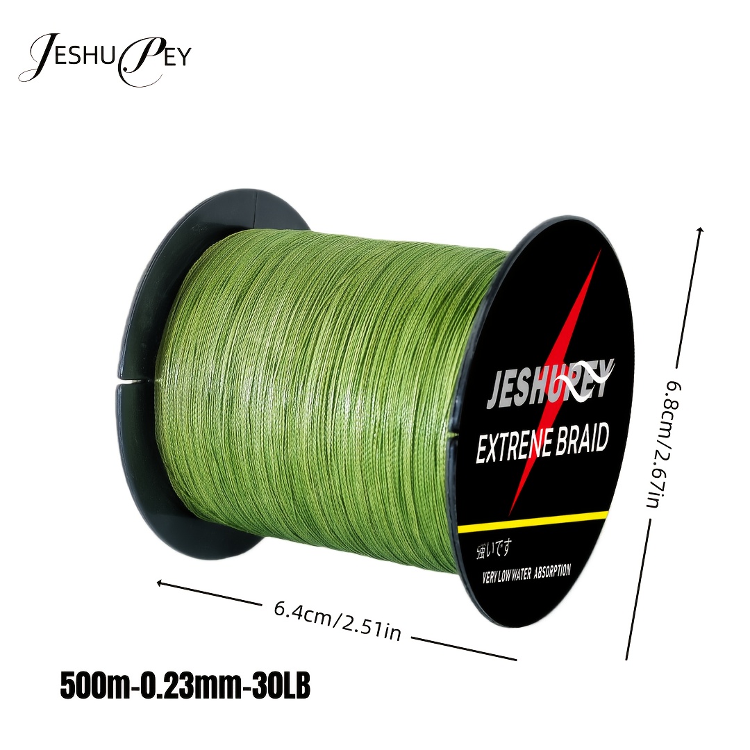 E-shop X4 Grasgrün 500 m, 546 YDS 4-strängige PE-Angelschnur, geeignet für Salz- Süßwasser, hochverschleißfest