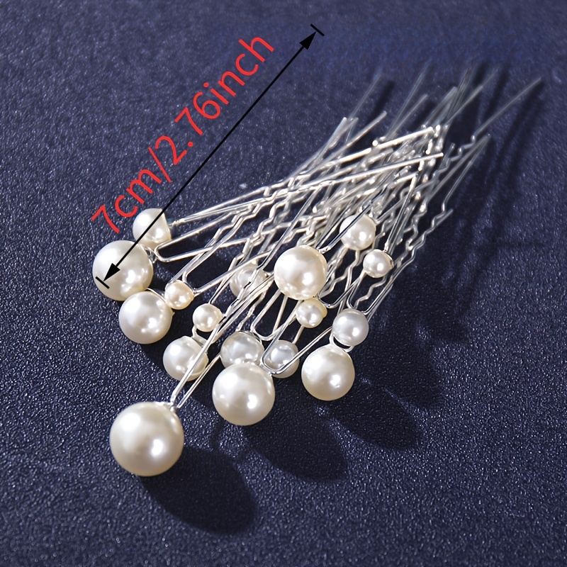 Random Size Pearl Fork Bridal Headpiece with U-Clip
