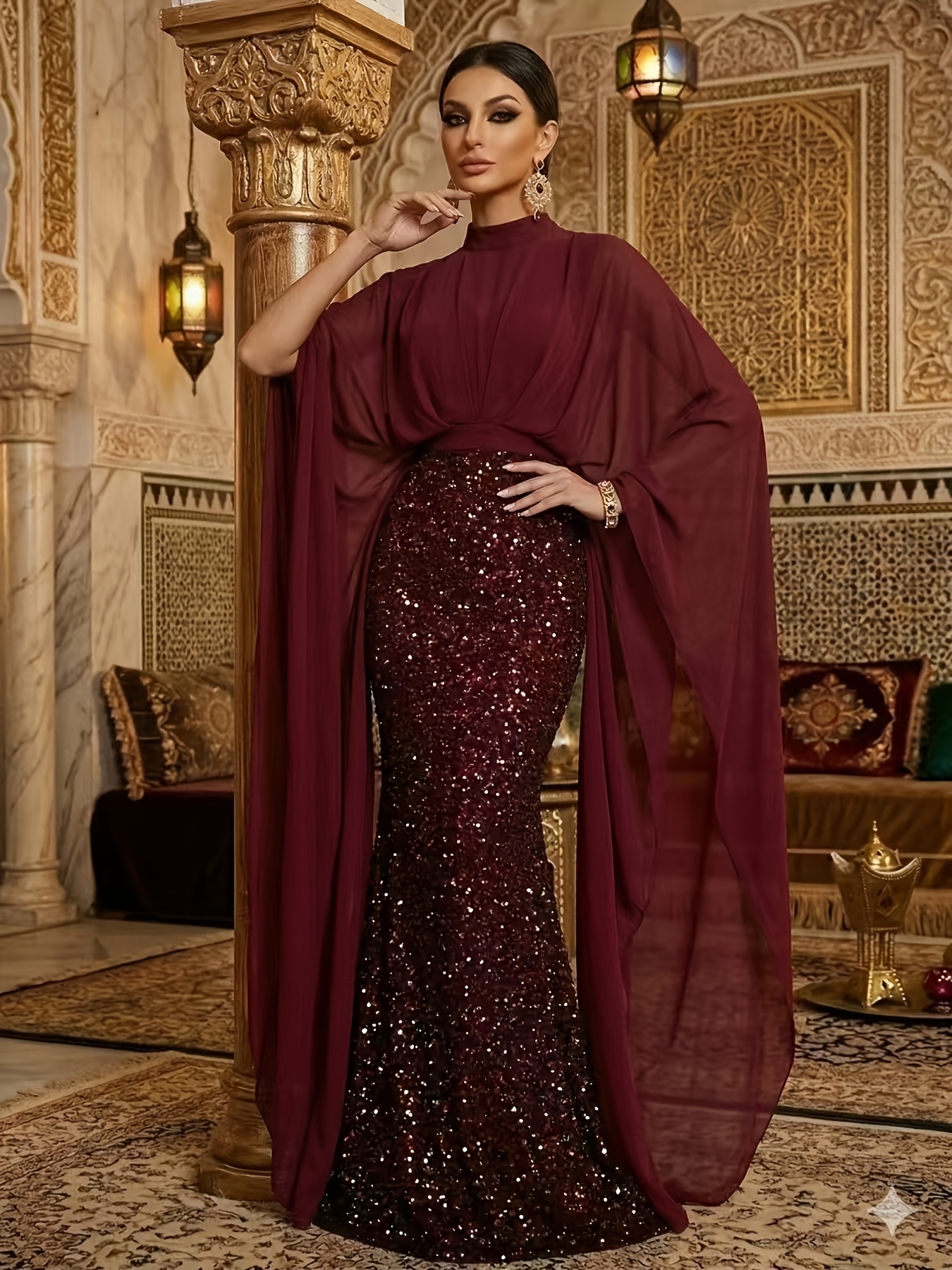 sachin and babi light blue dress wine red sequin chiffon dress elegant gorgeous classic