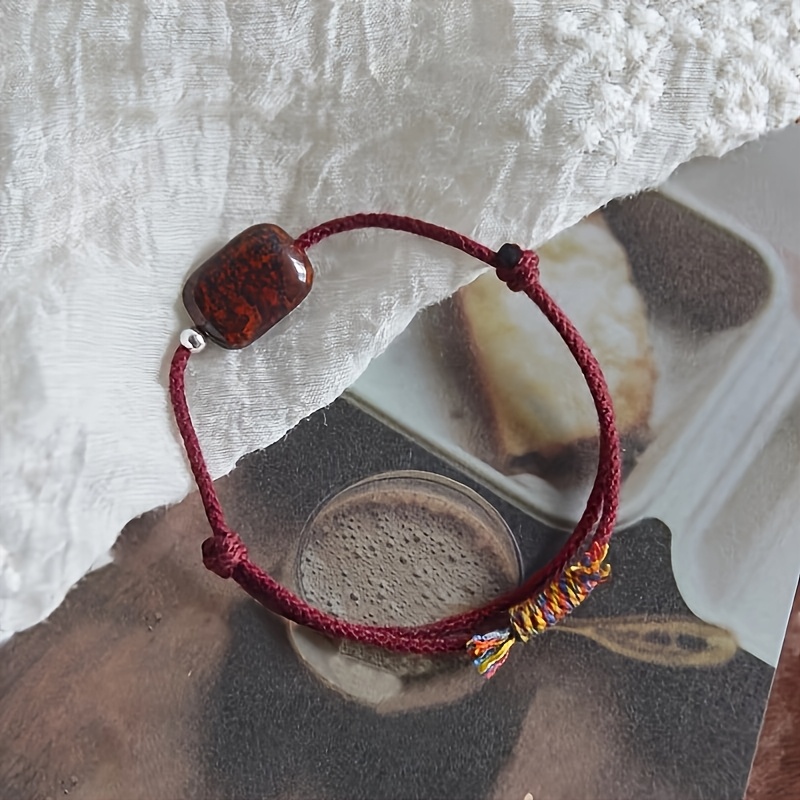Retro Versatile Red Rope Bracelet, Handcrafted Gift