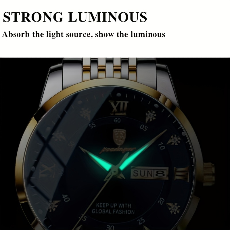 mens luxury casual waterproof luminous calendar round pointer quartz watch Product details 4