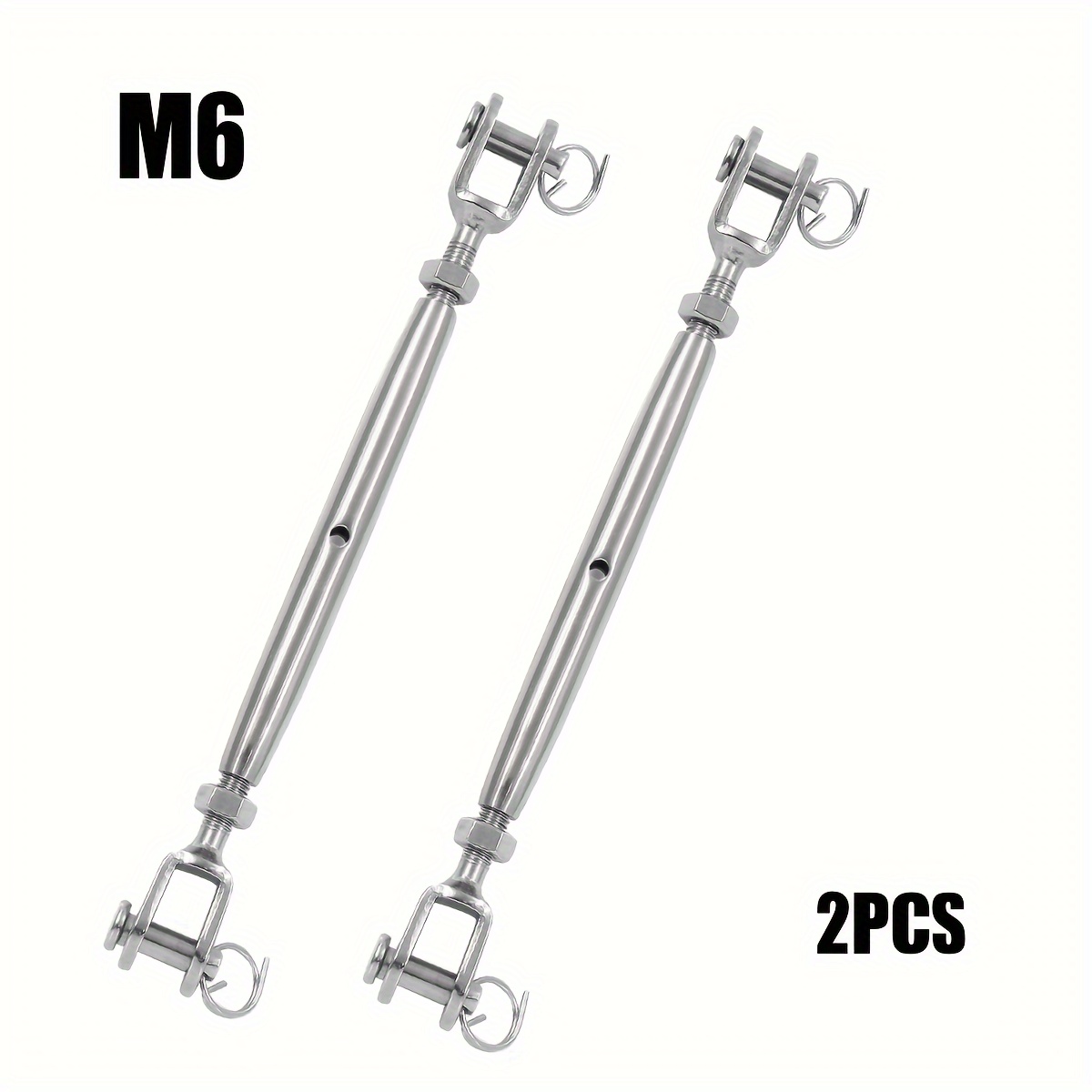 E-shop 2 Stück Drahtseilspanner, Hochleistungs-Drahtseilspanner mit Klemmzange, Drahtseilspanner mit Kabelspannerbolzen, Spann-Schraube, Rigging 304
