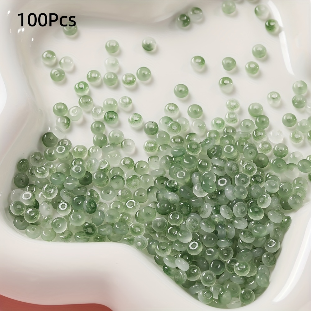 TEMU 2D Plat - 100pcs Perles de Verre Plates 2 X 4Mm, Perles d'Espacement, Bracelet, Collier pour la Fabrication de Bijoux