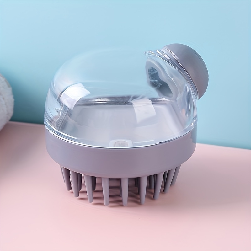 TEMU 1pc Silicone Scalp Massager And Shampoo Brush - Multifunctional Shampoo Brush With Press Dispenser - Fragrance-free Battery- Cleansing Tool, And