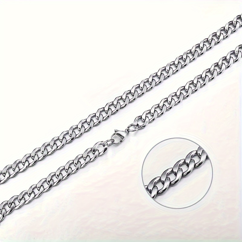 1pc Men's Cuban Chain Necklace, Minimalist Versatile Jewelry Gift For