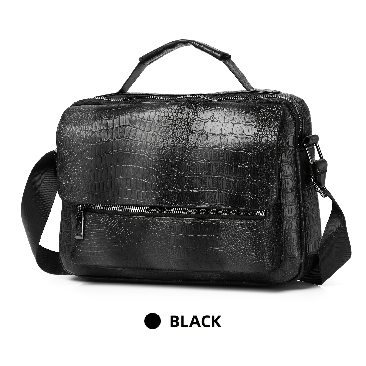 TEMU Bolso bandolera vintage para hombre con estampado de , bolso de de gran capacidad, múltiples bolsillos y cierre de cremallera para viajes, y uso
