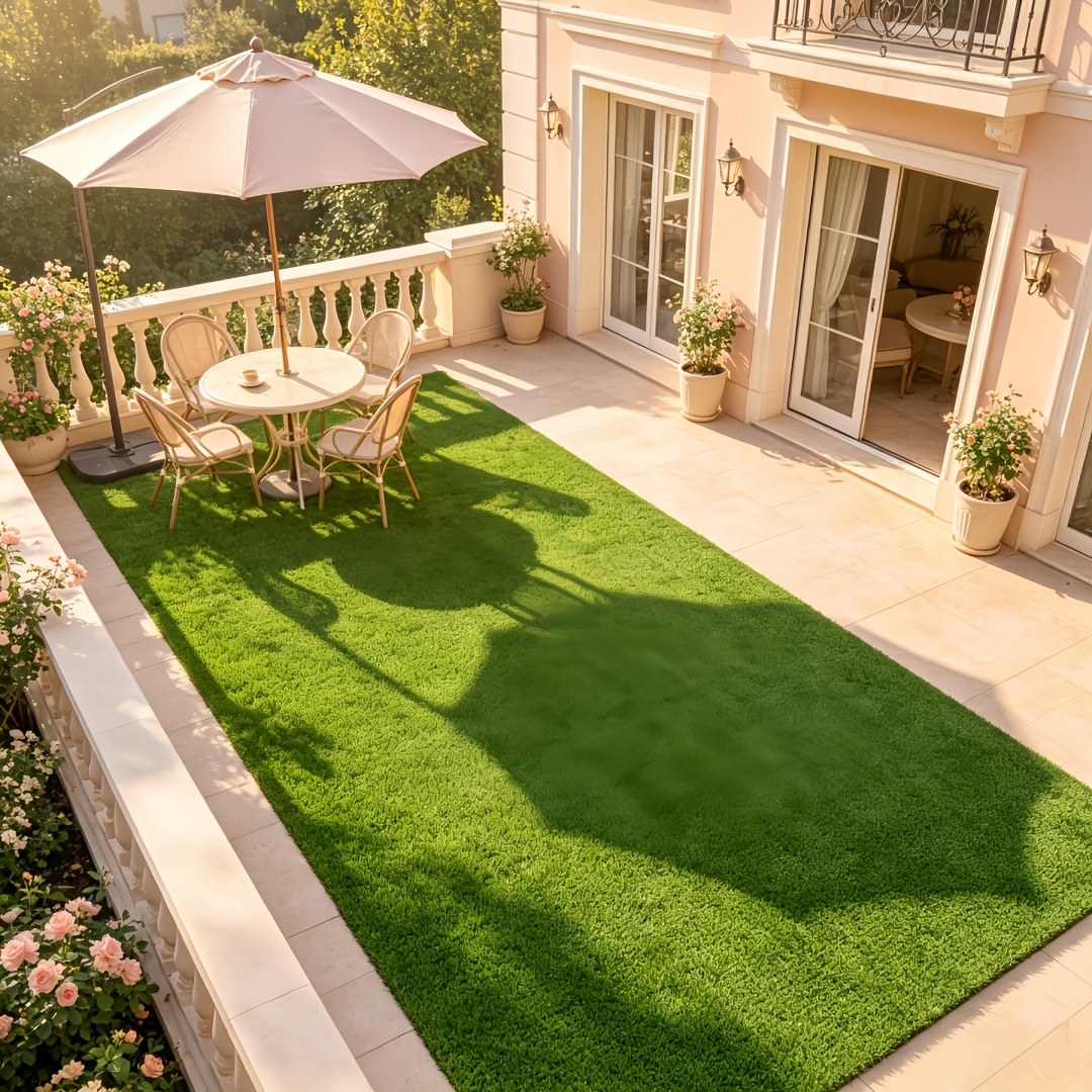 Large Size Artificial Roll-Up Faux Grass Mat - Wear-Resistant And Sun-Resistant/Suitable for  ,  , Gardens, Walkways, And Doorways, Multi-Scene Use|Clear Grass Texture for Market Stalls And Exhibition Booths,  