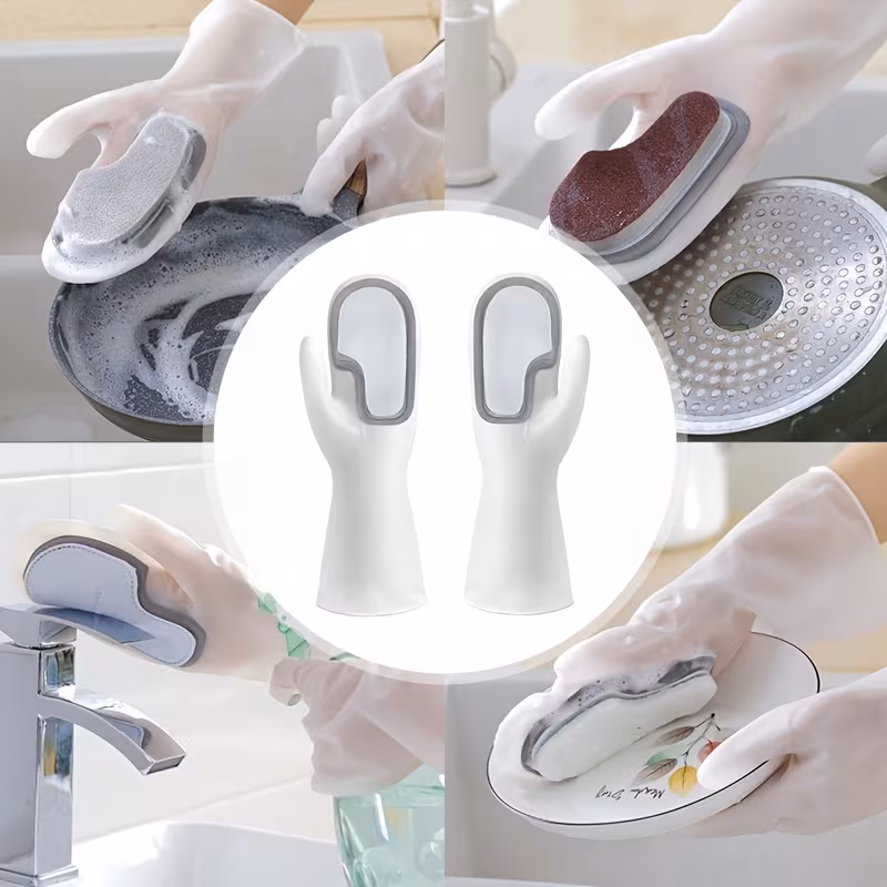 1 pair of dishwashing gloves multi functional magic scrubber household dishwashing gloves for kitchen cleaning and household use for washing clothes and dishes Product details 3