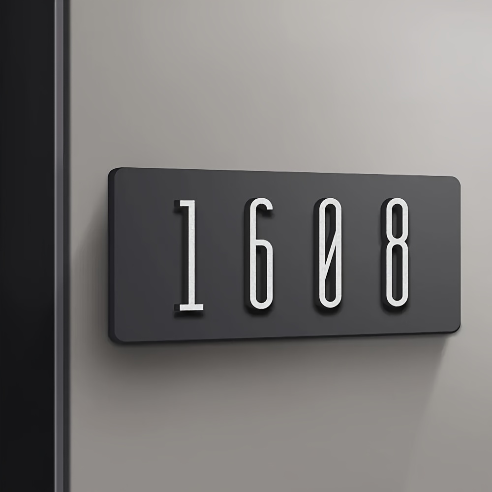 TEMU 1pc Customized 22cmx12cm Acrylic Black Golden/black Silvery/high-end Residential Residential House Number Customized Acrylic House Number (with