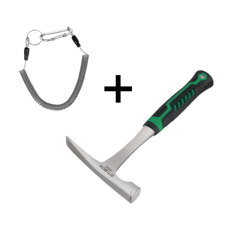 TEMU Geological Exploration Hammer (with Safety Rope), High Carbon Steel, , Durable, Sturdy, Comfortable Handle, Industrial Manual Tool, Suitable For