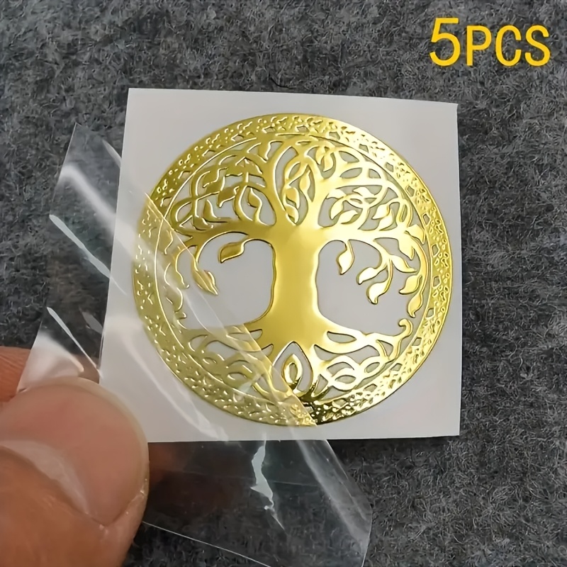TEMU para Teléfonos y Laptops: 5 Pegatinas de Árbol Dorado para Teléfonos y Laptops