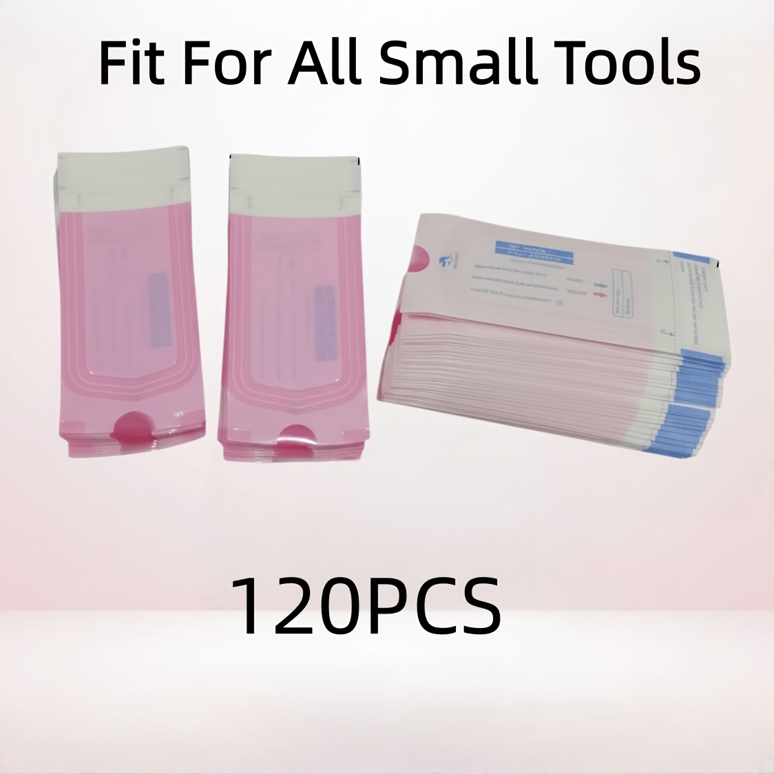 TEMU 57mm X 130mm Pink Nail Art Tool Cosmetic Bag, Self-sealing And Indicator Nail Art Tool Pouch, Heat-resistant Elegant Packaging, Suitable For All
