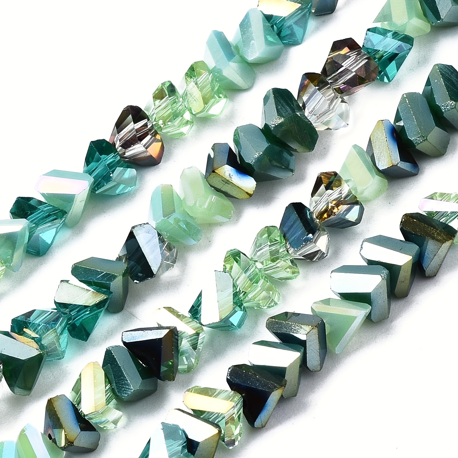 100pcs Mixed Color Triangle Glass Beads - Ideal For Diy Bracelets, Necklaces & Earrings Crafting