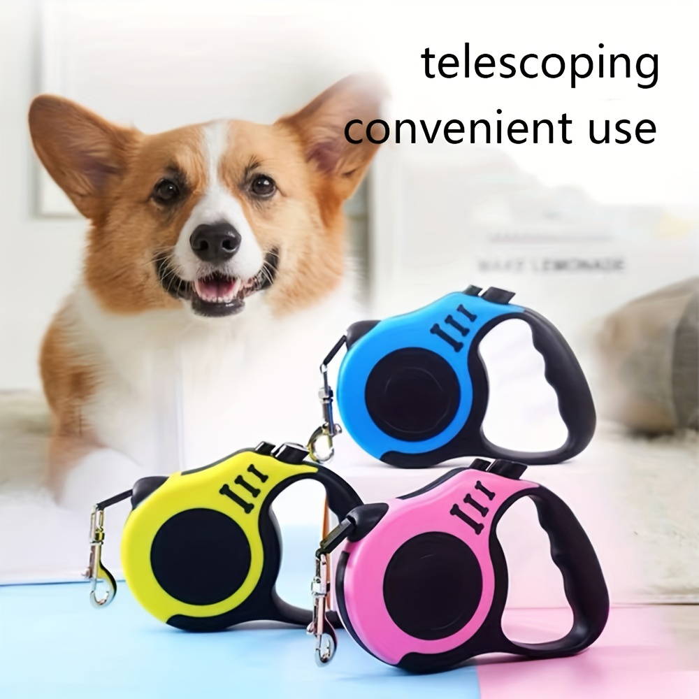 

easy-control" 1pc Safe & Secure Retractable Dog Leash - 10ft, Cartoon Design, Linen Material For Small To Medium Breeds