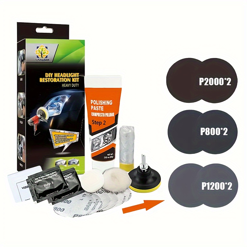 

New Car Headlight Repair Set, Car Care Electric Repair Set, For Repairing Oxidized Hazy Yellow Scratches Of Headlights, Taillights, Fog Lights