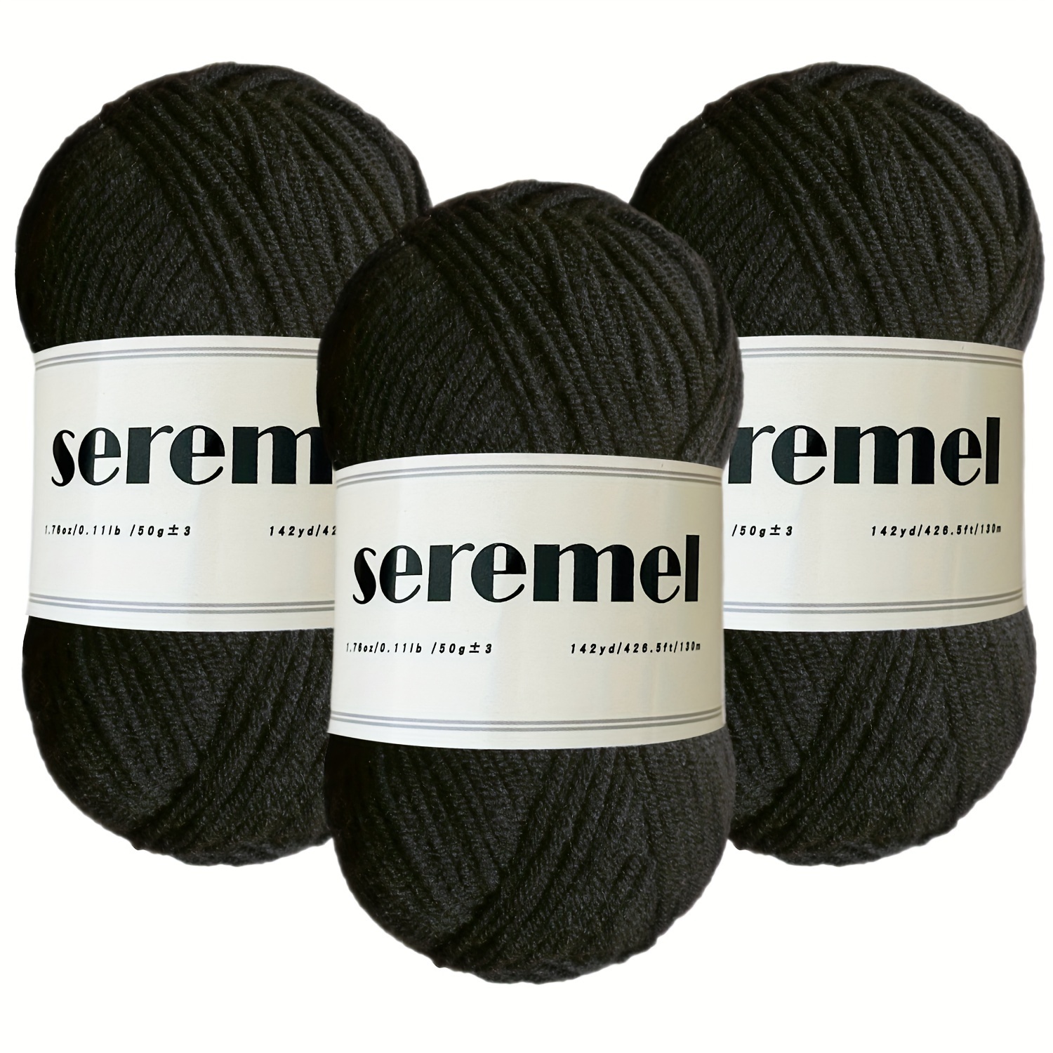 TEMU 3 Bundles Of 150g Acrylic Crochet Yarn (totaling 426 Yards), Featuring 4 Strands Of Soft Material, Suitable For Scarves, Sweaters, Blankets, And