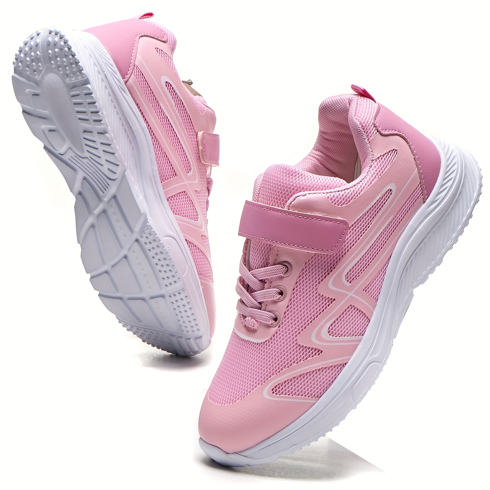 Boys Girls Outdoor Sports Shoes Low-* Sneakers with Strap Closure,  Turquoise Navy Blue/Grey Low-* Cushioned Rubber So