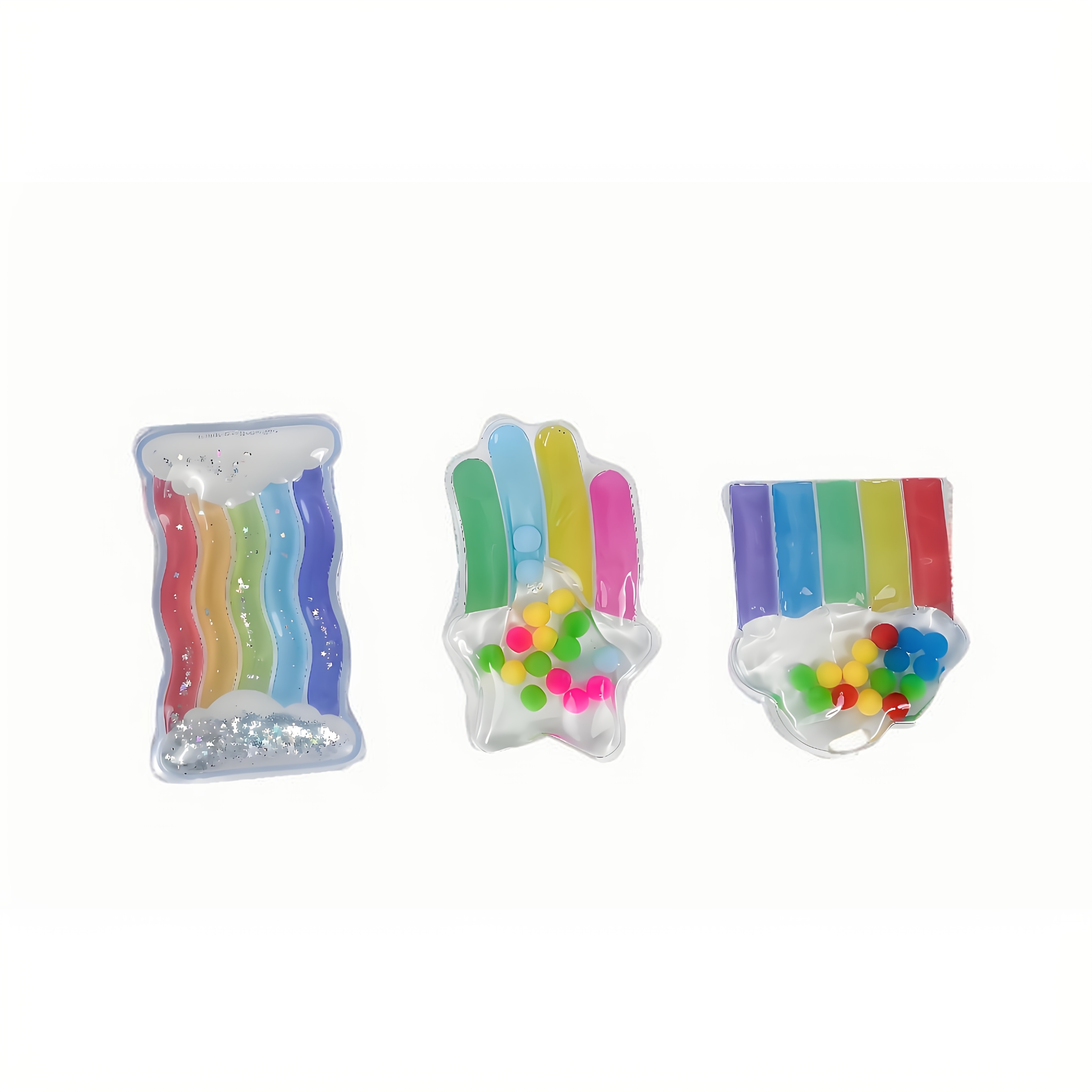 TEMU 3pcs Cloud And Star-shaped Rainbow Squeeze Color-sorting Sensory Toys: Quiet Travel Essentials. Perfect For Preschool Learning Activities, Toys