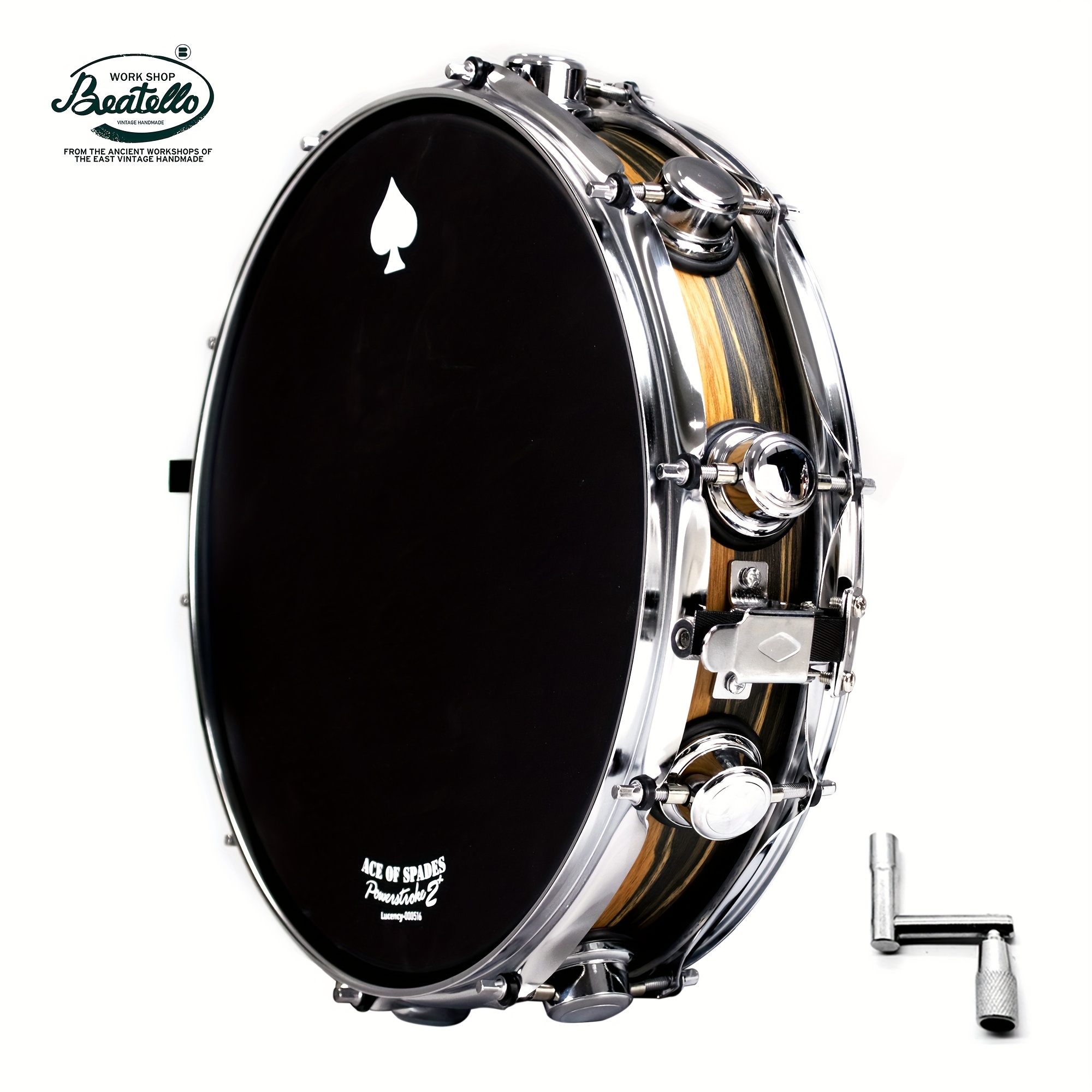 14in 4in snare drum wooden drum shell alloy snare wires included drum key suitable for beginners and professional musicians four colors   Product details 5