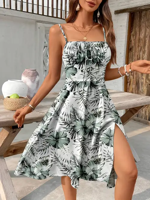 trendy women's dresses Simply Sweet Midi Dress | Featuring bold botanical prints PRETTYGARDEN Women's Summer Maxi Dresses