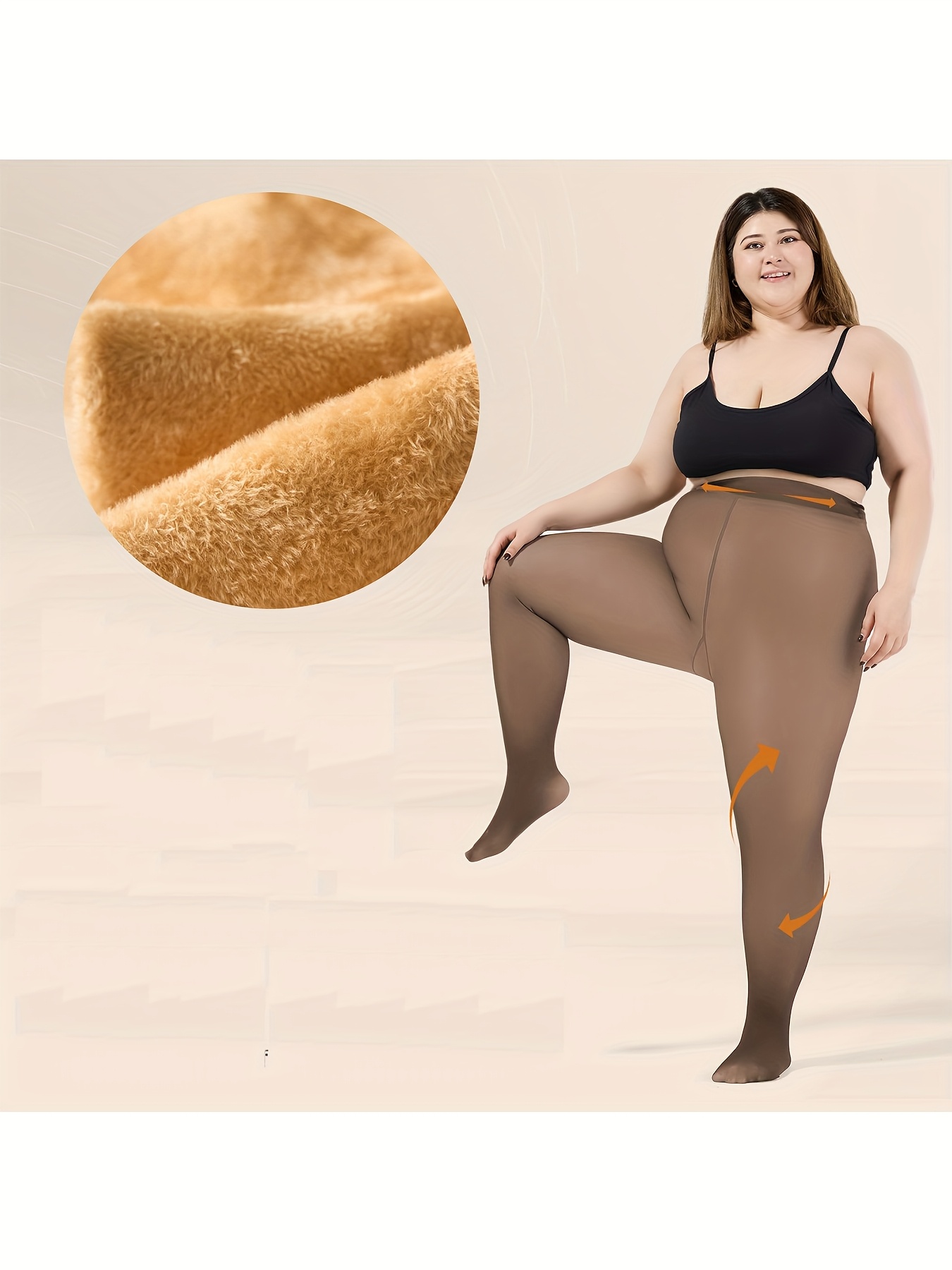 1pc Women'S Winter Plus Size Warm Pantyhose, Autumn And Winter Fleece-lined  Leggings High-waisted Design, Translucent *-fit Tights