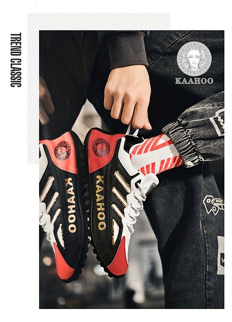 Tenis casuales bajos unisex Dulshaeruo KAAHOO - Ligeros y transpirables de malla y sintético, combinación de colores verde vibrante/rojo/beige/negro, punta redonda cómoda y suela de goma acolchada para caminar, trotar y atuendo casual en primavera/verano, zapatos cómodos, diseño deportivo, construcción duradera, calzado con cordones, moda urbana, forro de tela, calzado versátil, estilo de vida activo